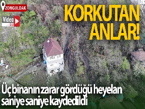 Heyelan anı saniye saniye kamerada