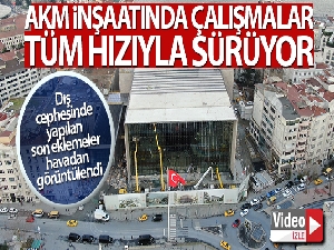 Atatürk Kültür Merkezi'ndeki dış cephe son halini alıyor