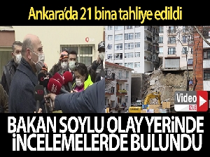Bakan Soylu istinat duvarı çöken binayla alakalı incelemelerde bulundu