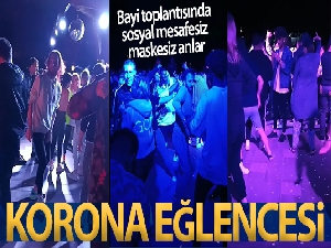 Bayi toplantısında sosyal mesafesiz maskesiz eğlence