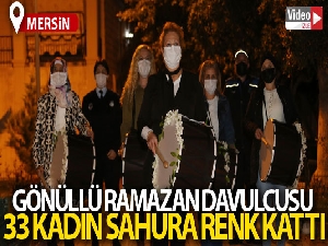 Erdemli'de vatandaşlar sahura kadın davulcularla uyandı
