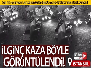 İstanbul'da ilginç kaza kamerada!