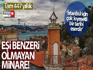İstanbul'un simgelerinden olan 447 yıllık güneş saatli minare dikkat çekiyor