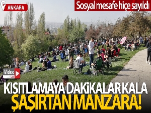 Başkent'te kısıtlamaya dakikalar kala sosyal mesafe unutuldu