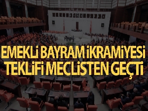 Emeklilere bayram ikramiyesini bin 100 TL'ye çıkaran teklif kabul edildi