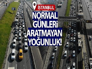 E-5 Karayolunda tam kapanmanın ilk gününde yaşanan trafik yoğunluğu drone ile görüntülendi