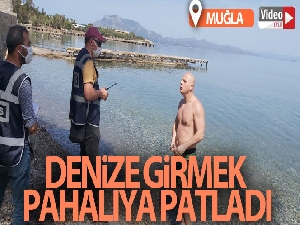 Denize girdi, 'İşsizim, ceza kesmeyin' dedi