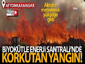 Biyokütle yakıtlı enerji santralindeki yangın 80 bin metrekarelik alanda sürüyor