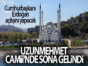 Erdoğan'ın açılışını yapacağı Uzunmehmet Camii'nde sona gelindi