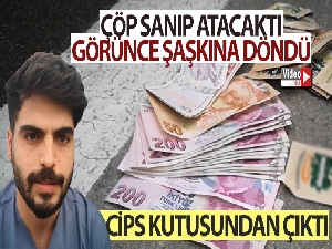 Boş cips kutusundan 2 bin 939 TL çıktı