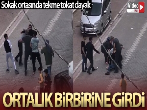 Çıkan kavgada çocuğu ile ağabeyini tekme tokat dövdüler.. O anlar kameraya böyle yansıdı