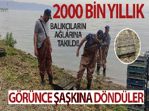 İznik Gölü'nde ağlara 2 bin yıllık kabartmalı yazıt takıldı