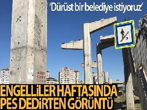 İstanbul'da engelli rampası olmayan üst geçit için 'Dürüst belediye istiyoruz' tepkisi