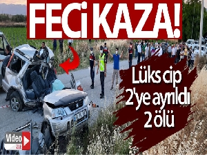 Beton elektrik direğini 3'e bölen lüks cip 2'ye ayrıldı: 2 ölü