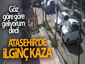 Ataşehir'de ilginç kaza anı kamerada