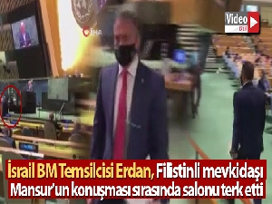 İsrail BM Temsilcisi Erdan, Filistinli mevkidaşı Mansur'un konuşması sırasında salonu terk etti
