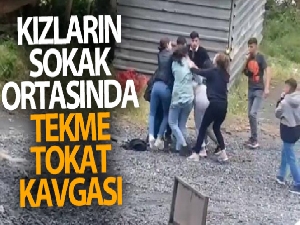 Sultangazi'de genç kızların tekme tokat kavgası kamerada
