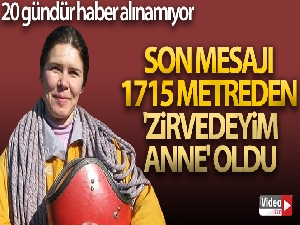 Son mesajı 1715 metreden 'Zirvedeyim anne' oldu, 20 gündür haber alınamıyor