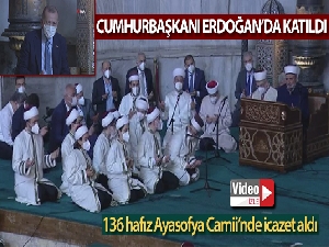 Cumhurbaşkanı Erdoğan hafızlık icazet törenine katıldı