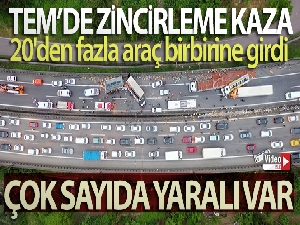 TEM'de zincirleme kazada 20'den fazla araç birbirine girdi: Çok sayıda yaralı var