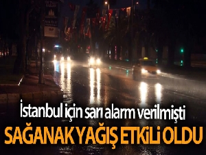 Sarı Alarm verilen İstanbul'da yağmur gece boyunca etkili oldu