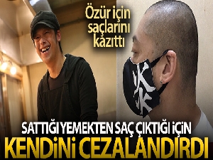 Sattığı yemekten saç çıkan Japon kendini cezalandırdı