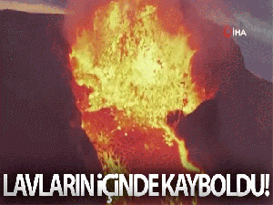 İzlanda'da patlayan yanardağı görüntüleyen İHA lavların içinde kayboldu