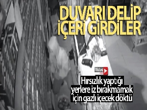 Hırsızlık yaptığı yerlere iz bırakmamak için gazlı içecek döktü