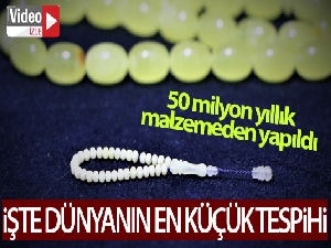 50 milyon yıllık fosil damla kehribardan dünyanın en küçük tespihini yaptı