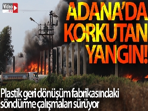 Plastik geri dönüşüm fabrikasından yangın