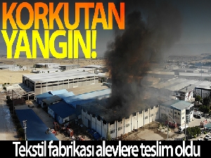Alevlere teslim olan fabrika havadan görüntülendi