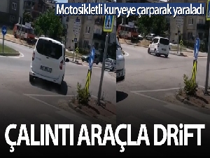 Bursa'da çalıntı araçla drift yaptı! O anlar kamerada...