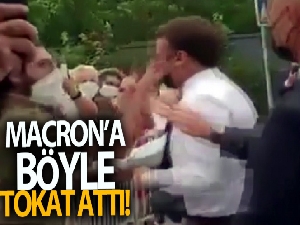 Fransa Cumhurbaşkanı Macron kasabada bir kişi tarafından tokatlandı