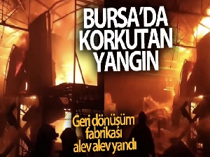 Geri dönüşüm fabrikası alev alev yandı!