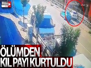 Bursa'da ölümden kıl payı kurtuldu, o ânlar kameraya yansıdı