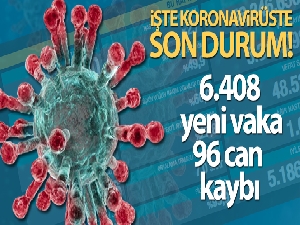 Türkiye'de son 24 saatte 6.408 koronavirüs vakası tespit edildi