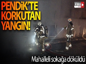Pendik'te seramik atölyesi yandı: Mahalleli sokağa döküldü