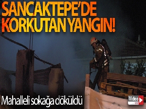 Sancaktepe'de içinde tüplerin bulunduğu palet deposu yandı