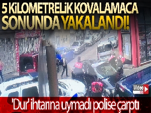'Dur' ihtarına uymayarak polise çarpan sürücü böyle yakalandı