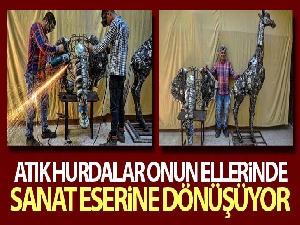 Atık hurdaları sanat eserine dönüştürüyor