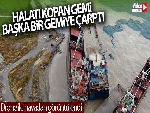 Kartal'da halatı kopan gemi, başka bir gemiye çarptı