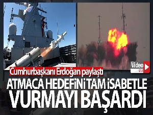 Atmaca, ilk kez gemi hedefi vurdu