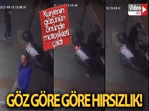 Kuryenin gözü önünde motosikletini böyle çaldı