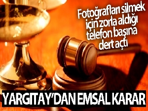 Fotoğrafları silmek için zorla aldığı telefon başına dert açtı