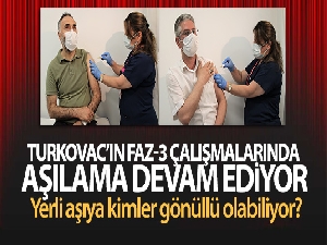 Yerli aşı TURKOVAC'ın Faz-3 çalışmalarında gönüllüler aşılanıyor