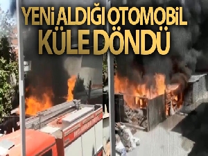 Bursa'da yeni aldığı otomobil küle döndü