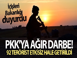 İçişleri Bakanlığı duyurdu: PKK'ya ağır darbe!