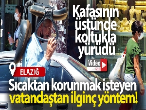 Sıcaktan korunmak isteyen vatandaştan ilginç yöntem!