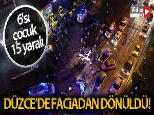 Düzce'de zincirleme trafik kazası: 6'sı çocuk 15 yaralı