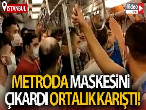 Metroda maske kavgası